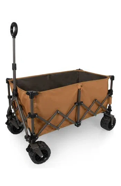 Picnic Time Wilderness All-terrain Folding Wagon In Brown