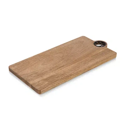 Picnic Time Wood Cheese Board In Brown