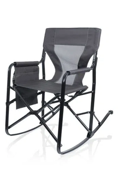Picnic Time Woodland Rocking Camp Chair In Gray