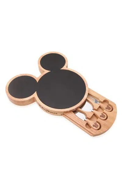 Picnic Time X Disney® Mickey Mouse Slate Cheese Board & Knives Set In Brown