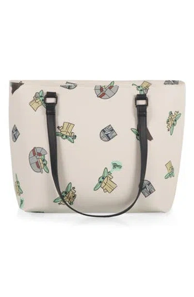 Picnic Time X Star Wars™ Grogu Uptown Cooler Tote Bag In Yellow/natural