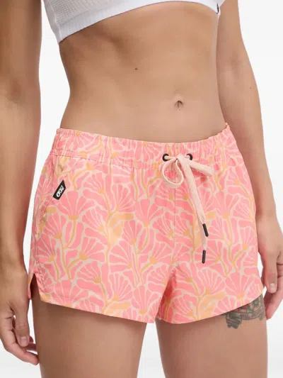 Picture Floral-print Drawstring Shorts In Multi