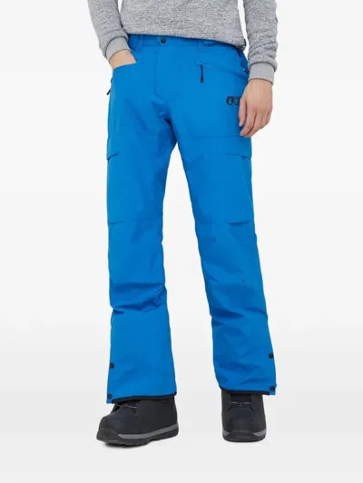 Picture Logo-detail Zip-pocket Trousers In Blue