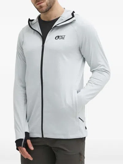 Picture Logo-print Zip-up Hoodie In White