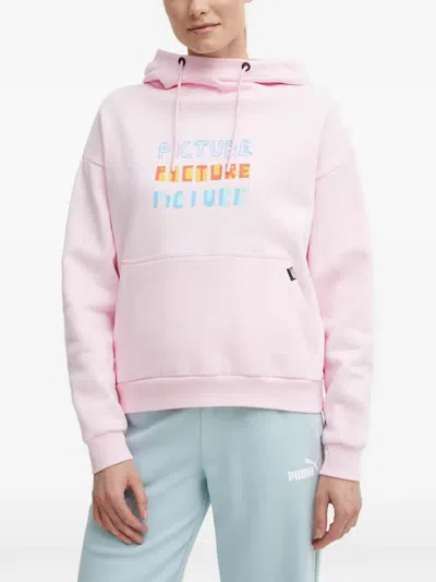 Picture Long-sleeve Hoodie In Pink