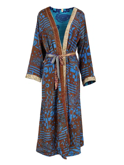 Picus Viridis Silk Kimono Jackets Multicolor