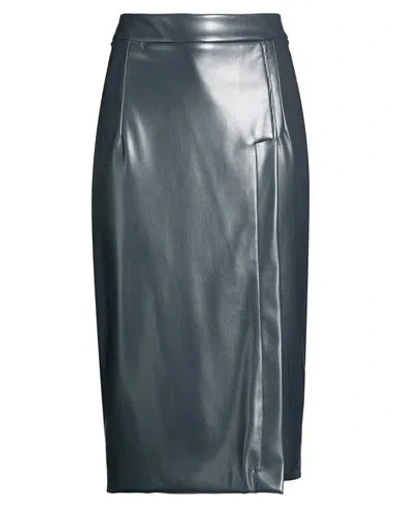 Pièce... Pièce. Woman Midi Skirt Midnight Blue Size 2 Polyamide