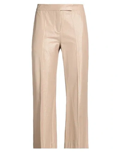 Pièce... Pièce. Woman Pants Sand Size 4 Cotton, Elastane, Metallic Fiber