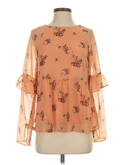 Pre-owned Pieces 3/4 Sleeve Blouse In Orange