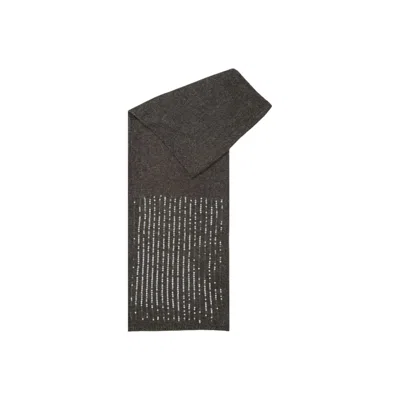 Pieces Bicolor Recycled Polyester Scarf In Gray