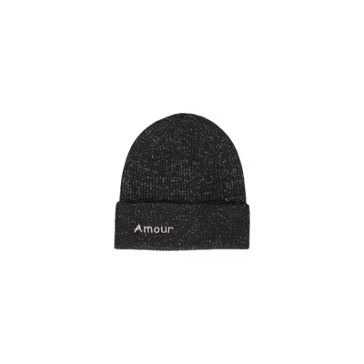 Pieces Black Recycled Polyester Hat In Blue