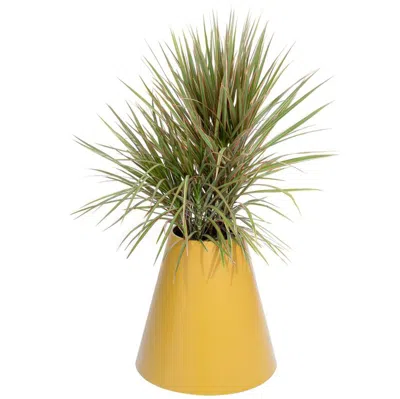 Pre-owned Pieces Cone Planter By , Yellow Fiberglass Planters