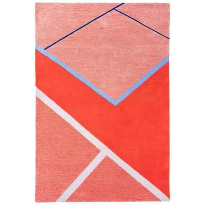 Pre-owned Pieces Court Series Field House Rug By , Modern Hand-tufted Colorful Red Carpet
