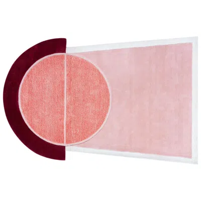 Pre-owned Pieces Court Series Key 2 Rug By , Modern Hand-tufted Pink Red Colorful Carpet
