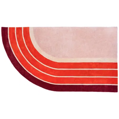 Pre-owned Pieces Court Series Track Rug By , Modern Hand Tufted Colorful Sporty Carpet In Sand