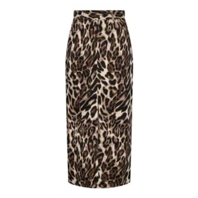 Pieces High Waisted Leopard Maxi Skirt In Animal Print
