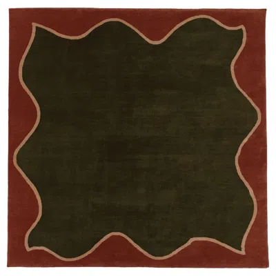Pre-owned Pieces Nebula Rug In Seaweed, Hand-knotted Wool In Black