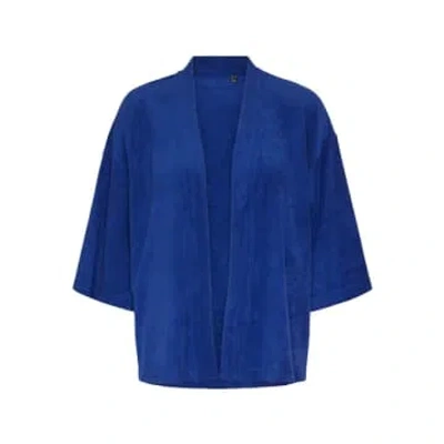 Pieces Pcanya Bluing Frotte Blouse In Blue