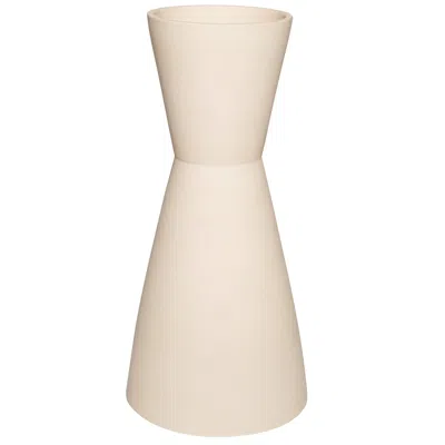 Pre-owned Pieces Sedge Double Cone Ceramic Handmade Vase By , Customizable Cream Vessel In White