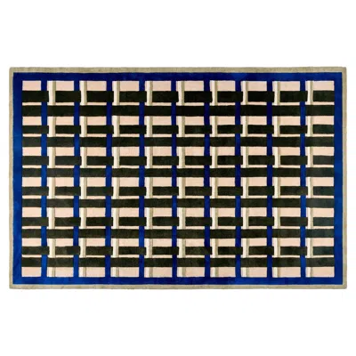 Pre-owned Pieces Twill Weave In Honeyberry, Hand-knotted Wool Rug In Black