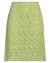 Pieces Uniques Woman Midi Skirt Lime Green Size 8 Cotton In Green