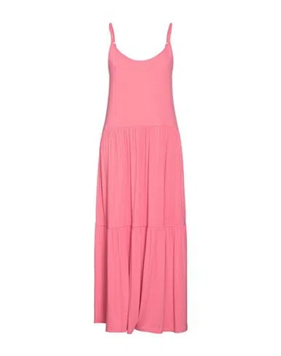 Pieces Woman Midi Dress Pink Size L Ecovero Viscose, Elastane