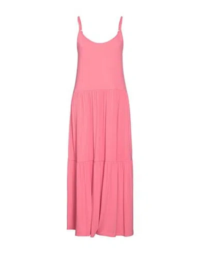 Pieces Woman Midi Dress Pink Size M Ecovero Viscose, Elastane