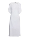 Pieces Woman Midi Dress White Size L Cotton