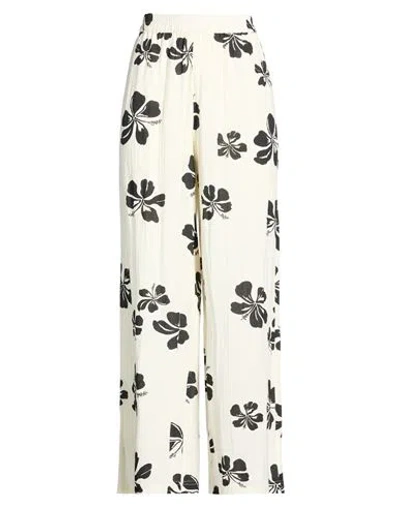 Pieces Woman Pants Ivory Size M Organic Cotton In White