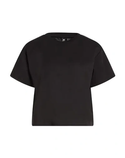 Pieces Woman T-shirt Black Size L Polyester, Cotton