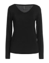 Pieces Woman T-shirt Black Size L Viscose, Metallic Fiber, Elastane