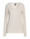 Pieces Woman T-shirt Ivory Size L Viscose, Metallic Fiber, Elastane