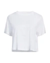 Pieces Woman T-shirt White Size L Cotton In White