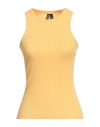 Pieces Woman Tank Top Yellow Size Xs Cotton, Elastane In Yellow