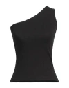 Pieces Woman Top Black Size L Organic Cotton, Cotton, Elastane In Black