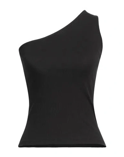 Pieces Woman Top Black Size L Organic Cotton, Cotton, Elastane
