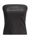 Pieces Woman Top Black Size L Organic Cotton, Cotton, Elastane