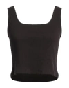 Pieces Woman Top Black Size Xl Cotton, Elastane In Black