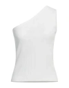 Pieces Woman Top White Size L Organic Cotton, Cotton, Elastane