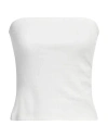 Pieces Woman Top White Size L Organic Cotton, Cotton, Elastane