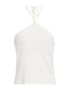 Pieces Woman Top White Size L Viscose, Recycled Polyester, Elastane In White