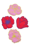 Piecework Puzzles Set Of 4 Floral Cocktail Napkins
