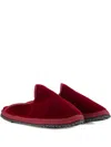 Piedaterre Dandy Velvet Slippers In Red