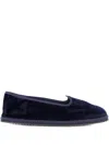 Piedaterre Modigliani Velvet Flat Loafers In Blue