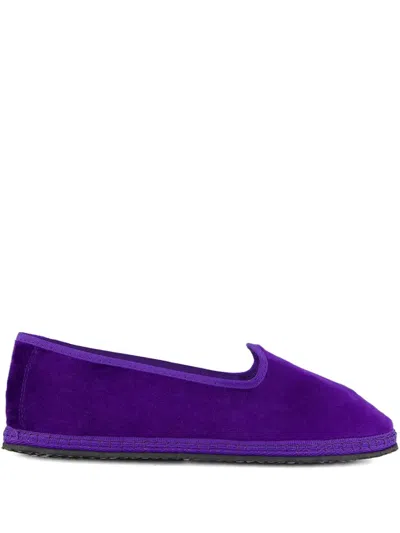 Piedaterre Modigliani Velvet Loafers In Purple