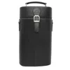 Piel 2285-blk Black Wine Bottle Carrier In Black