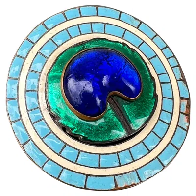 Pre-owned Piel Frères Rare  Paris France Peacock Eye Pin Brooch In Multi