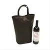 Piel Leather 2356-chc Doulbe Wine Tote - Chocolate In Gold