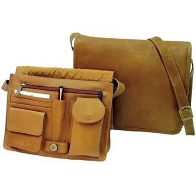 Piel Leather 9033 Large Handbag With Organizer - Saddle In Multi