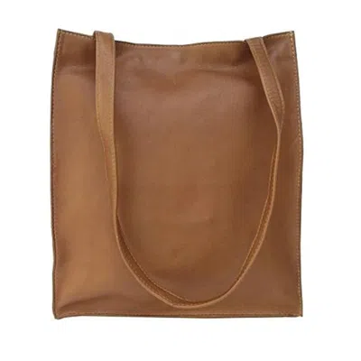 Piel Leather 9427 Open Market Bag - Saddle In Multi